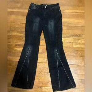 Fashion Nova Black Super Flare Jeans